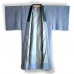JUBAN DOUBLÉ EN SOIE RAYÉE BLEU-GRIS 007-178 (M)